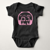 Toekomstige DJ Baby Girl Kinder Deejay Disk Jockey Romper (Voorkant)