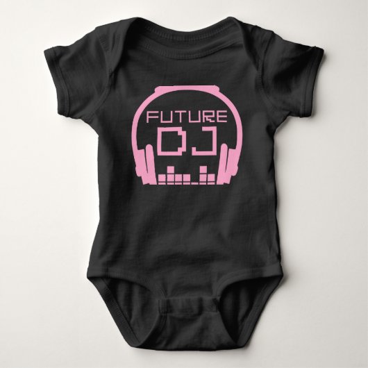 Toekomstige DJ Baby Girl Kinder Deejay Disk Jockey Romper (Voorkant)