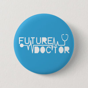 Toekomstige dokter geneeskunde Stethoscoop Ronde Button 5,7 Cm