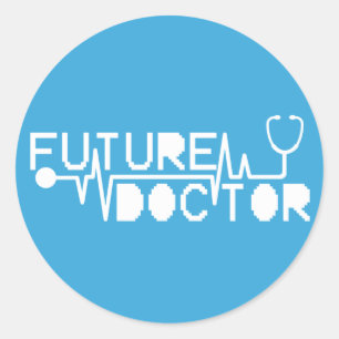 Toekomstige dokter geneeskunde Stethoscoop Ronde Sticker