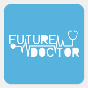Toekomstige dokter geneeskunde Stethoscoop Vierkante Sticker