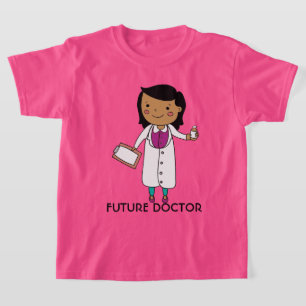 Toekomstige dokter Girl Tan Skin Black Hair T-shirt