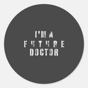 Toekomstige Dokter Grunge Typografie Ontwerp Ronde Sticker