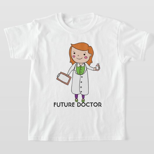 Toekomstige dokter-meisje met Red Hair T-shirt (Laagn)