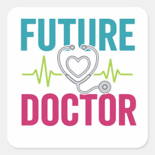 Toekomstige Dokter Schattig Medisch voor Dokterd Vierkante Sticker