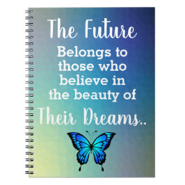 Toekomstige droomprijs met vlinder notitieboek