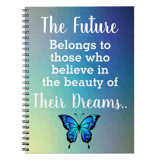 Toekomstige droomprijs met vlinder notitieboek (Voorkant)