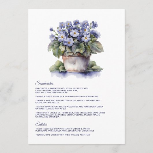 Toekomstige Dusk Gemeenschappelijke Avond Primrose Menu (Achterkant)