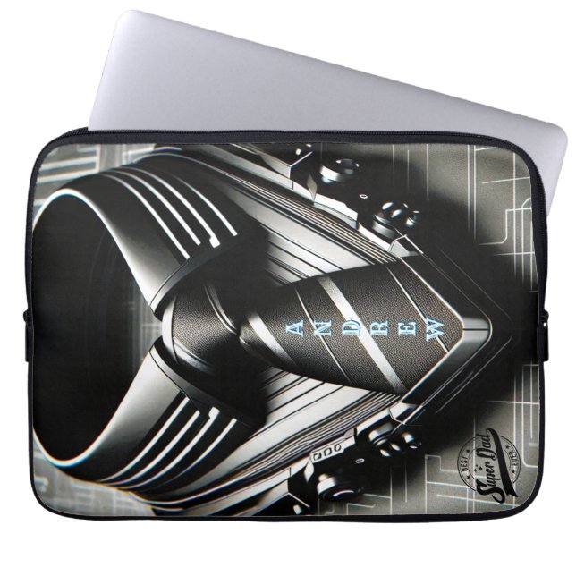 Toekomstige elegantie – 4D stropdas neopreen lapto Laptop Sleeve (Voorkant)