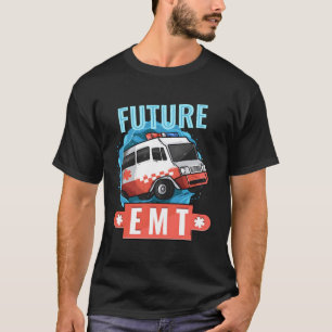 Toekomstige EMT paramedische medische technicus am T-shirt