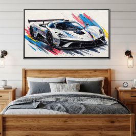 Toekomstige enthousiastelingen raceauto poster