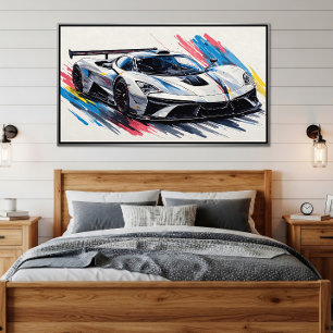 Toekomstige enthousiastelingen raceauto poster