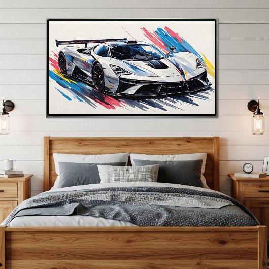 Toekomstige enthousiastelingen raceauto poster