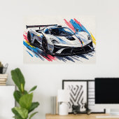Toekomstige enthousiastelingen raceauto poster (Thuiskantoor)