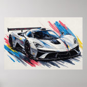 Toekomstige enthousiastelingen raceauto poster (Voorkant)