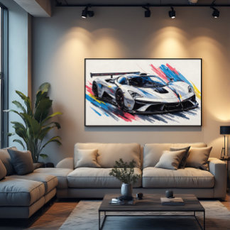 Toekomstige Enthousiasten Raceauto Canvas Afdruk