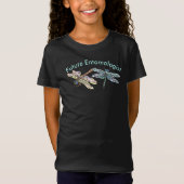 Toekomstige Entomologist Peach en Blue Dragonflies T-shirt (Voorkant)