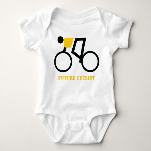 Toekomstige fietser rijden op zijn fiets custom romper (Voorkant)