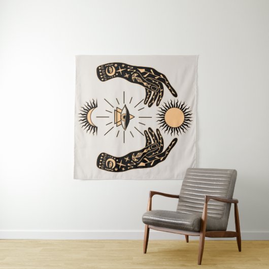 Toekomstige Forseen / Fortune Teller Palm Reader Wandkleed (In Situ (horizontaal))