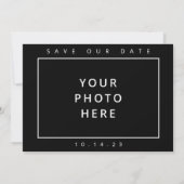 Toekomstige foto B/W van Mr & Mrs Script Save the Save The Date (Achterkant)