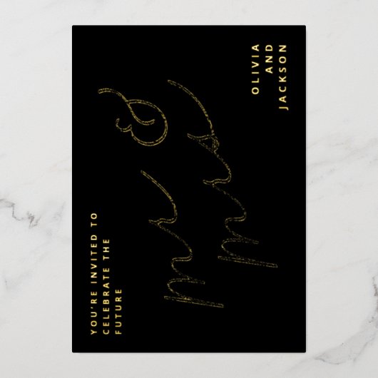 Toekomstige foto van Mr & Mrs. Folie Uitnodiging (Voorkant)