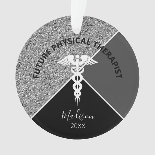 Toekomstige fysieke therapie Medische Silver Monog Ornament (voorkant)