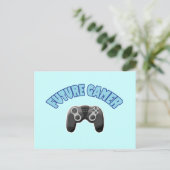 Toekomstige gamer - blauw & controller briefkaart (Staand voorkant)