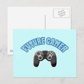 Toekomstige gamer - blauw & controller briefkaart (Voorkant / Achterkant)