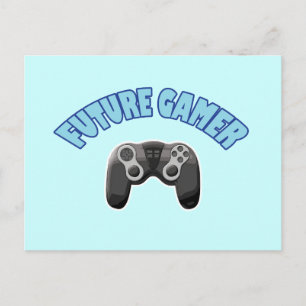 Toekomstige gamer - blauw & controller briefkaart
