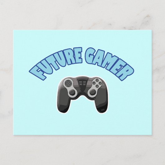 Toekomstige gamer - blauw & controller briefkaart (Voorkant)