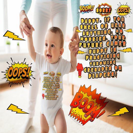 TOEKOMSTIGE GAMING BUDDY BABY BODYSUIT, GAMER DADY ROMPER