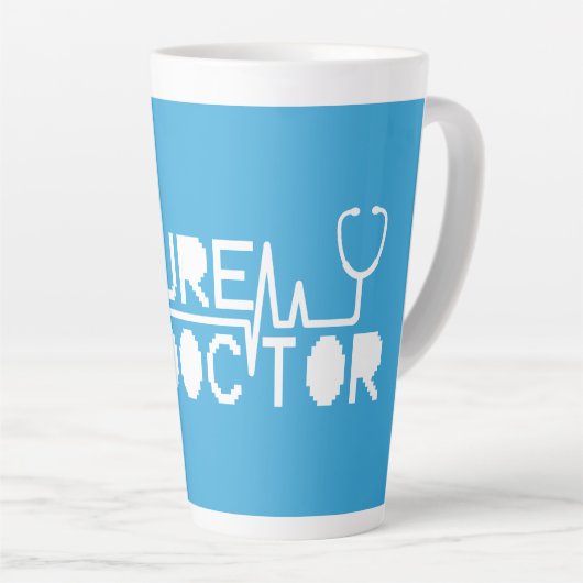 Toekomstige geneesmiddelmedecine Stethoscoop Latte Mok (Rechterhoek)