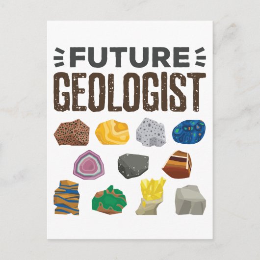 Toekomstige geoloog Rocks Pareltjes Briefkaart (Voorkant)
