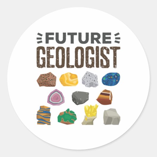 Toekomstige geoloog Rocks Pareltjes Ronde Sticker (Voorkant)