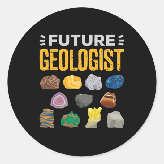 Toekomstige geoloog-student ronde sticker (Voorkant)