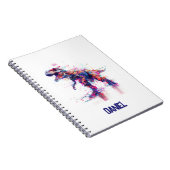 Toekomstige Glitch T-Rex Dinosaurus Met Naam Van K Notitieboek (Rechterzijde)