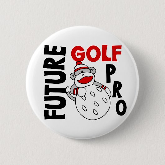 Toekomstige Golf Pro Sock Monkey Ronde Button 5,7 Cm (Voorkant)
