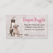 Toekomstige Golfer Golf Girl Baby shower Diaper Ra Informatiekaartje (Voorkant)