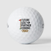 Toekomstige golfpartner - Funny Baby Reveal Custom Golfballen (Voorkant)