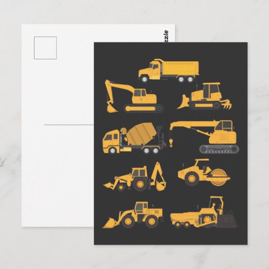 Toekomstige graafmachine-operator-voertuigen voor  briefkaart (Voorkant / Achterkant)