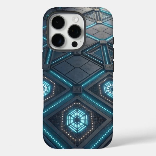 Toekomstige grid technologie knooppunt gloeiend pa Case-Mate iPhone case (Achterkant)