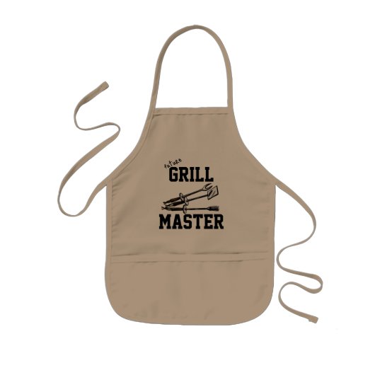 Toekomstige Grill Master met Grill Tools Kinder Schort (Voorkant)