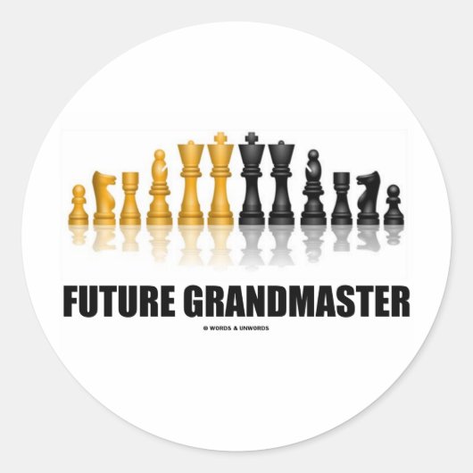 Toekomstige grootmeester (Chess Set) Ronde Sticker (Voorkant)