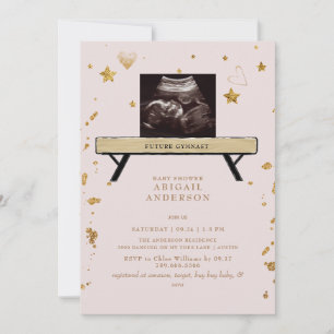 Toekomstige Gymnast Ultrasound Blush Baby shower Kaart