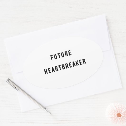 Toekomstige hartbreker ovale sticker (Envelop)