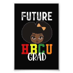Toekomstige HBCU afgestudeerde meisjesgraduatie zw Foto Afdruk
