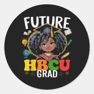 Toekomstige HBCU Afstudeerder Afro Kinder Zwarte G Ronde Sticker
