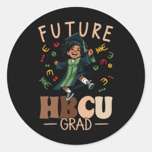 Toekomstige HBCU Afstudeerder Geschiedenis Zwart A Ronde Sticker