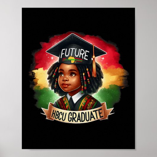 Toekomstige HBCU Afstuderen Pride Black Kinder zwa Poster (Voorkant)
