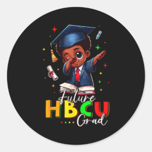 Toekomstige Hbcu-graad Geschiedenis Zwarte Jongen Ronde Sticker